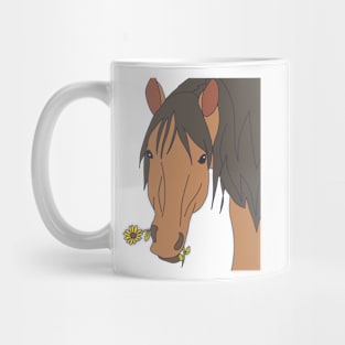 horse holding flower Mug